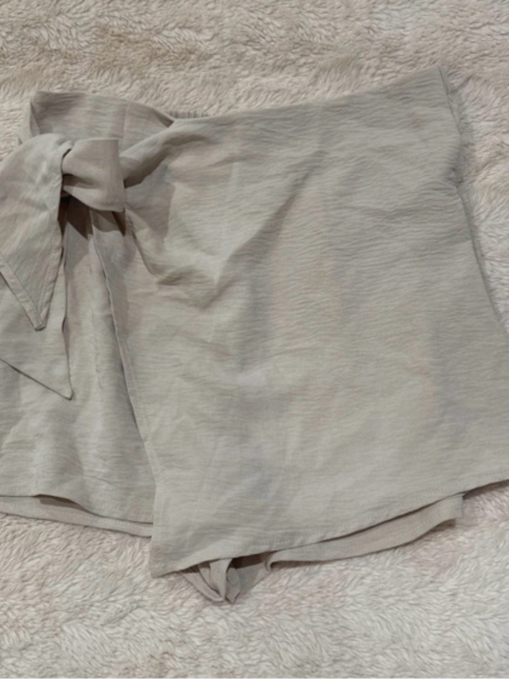 Amazon Women's Light Beige Wrap-Front Mini Skort